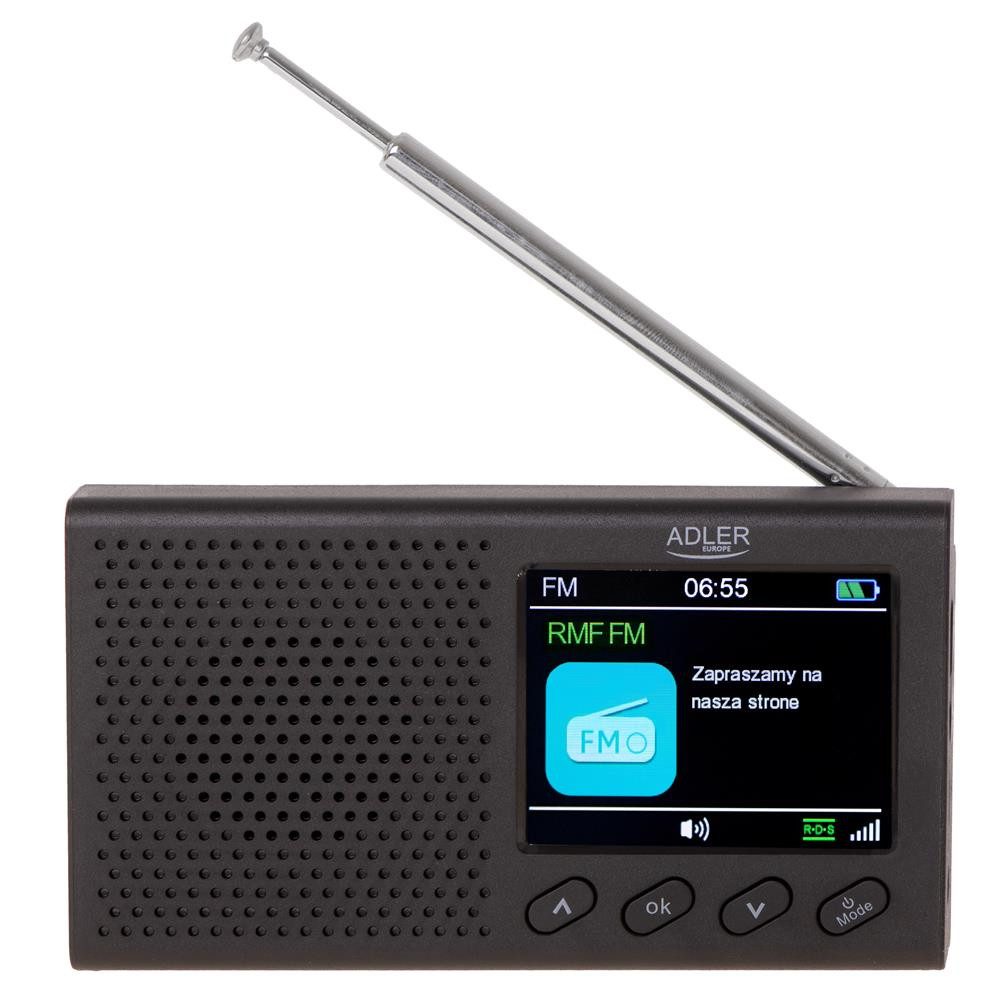 ADLER EUROPE AD 1198 UKW-Radio (FM 87,5 108 MHz, 20 Sender, Bluetooth, LCD-Display, Digital, schwarz)
