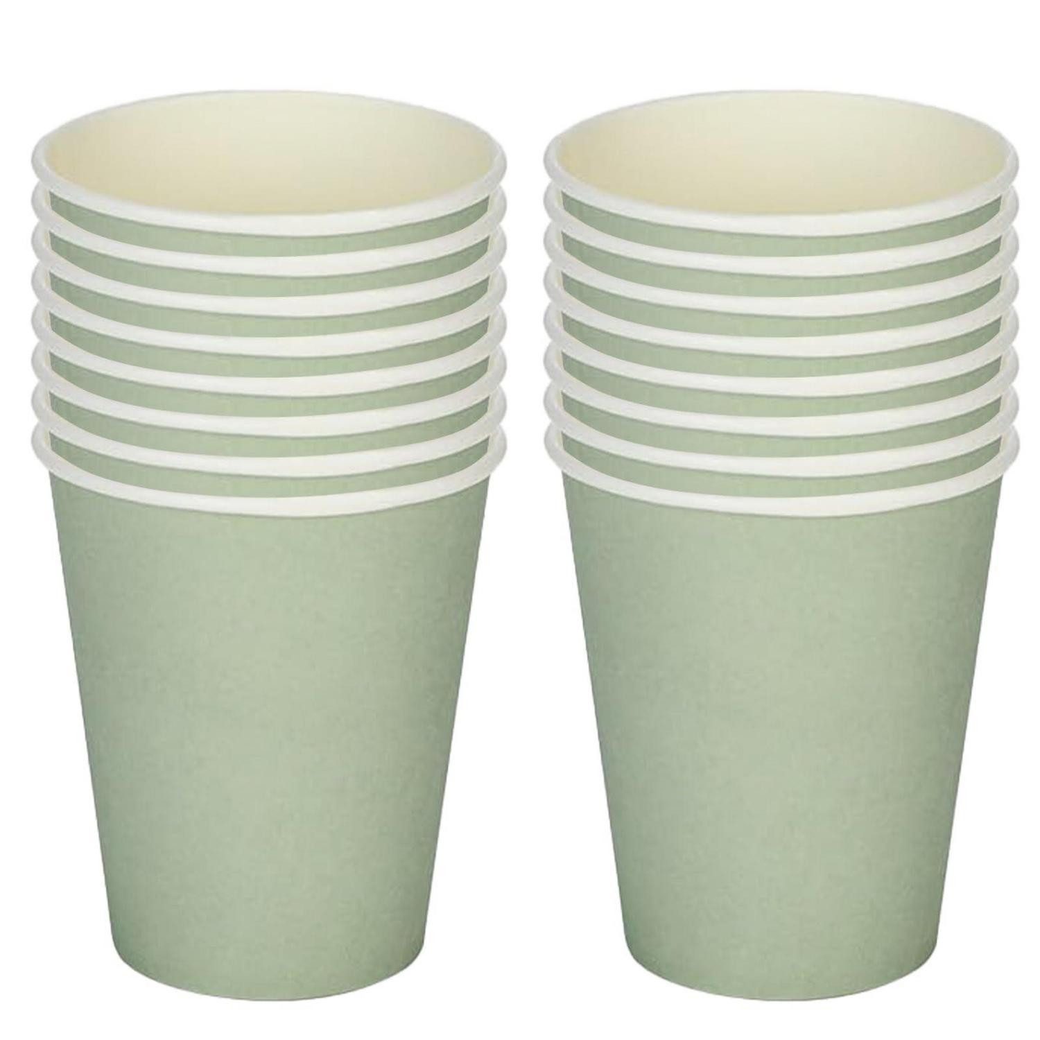 LuxusKollektion Einwegbecher Partybecher 250ml Salbeigrün 16St