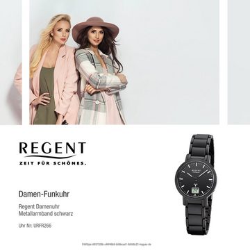 Regent Funkuhr Regent Damen Uhr FR-266 Metall Funkwerk, (Funkuhr), Damen Funkuhr rund, klein (ca. 30mm), Metallarmband
