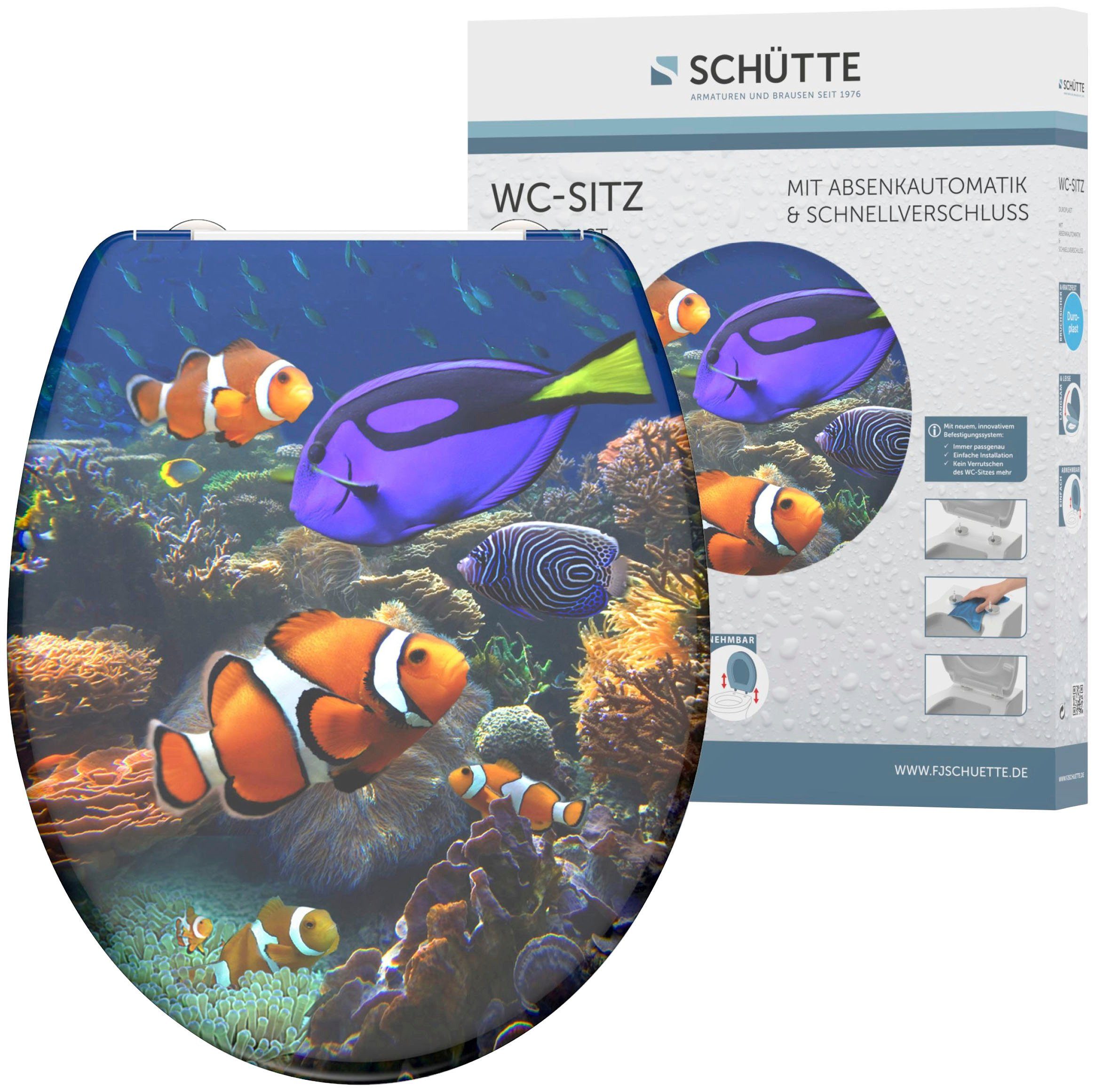 Schütte WCSitz SEA LIFE, bruchsicher und kratzfest, Absenkautomatik