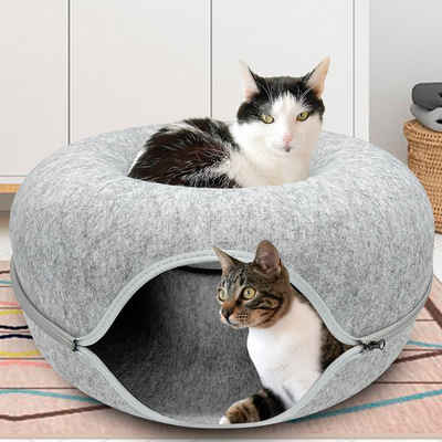 Pisi & Bili Tierbett Katzenbett Katzenhöhle aus Filz, Katzen Zubehör, gemütliches Katzentunnel