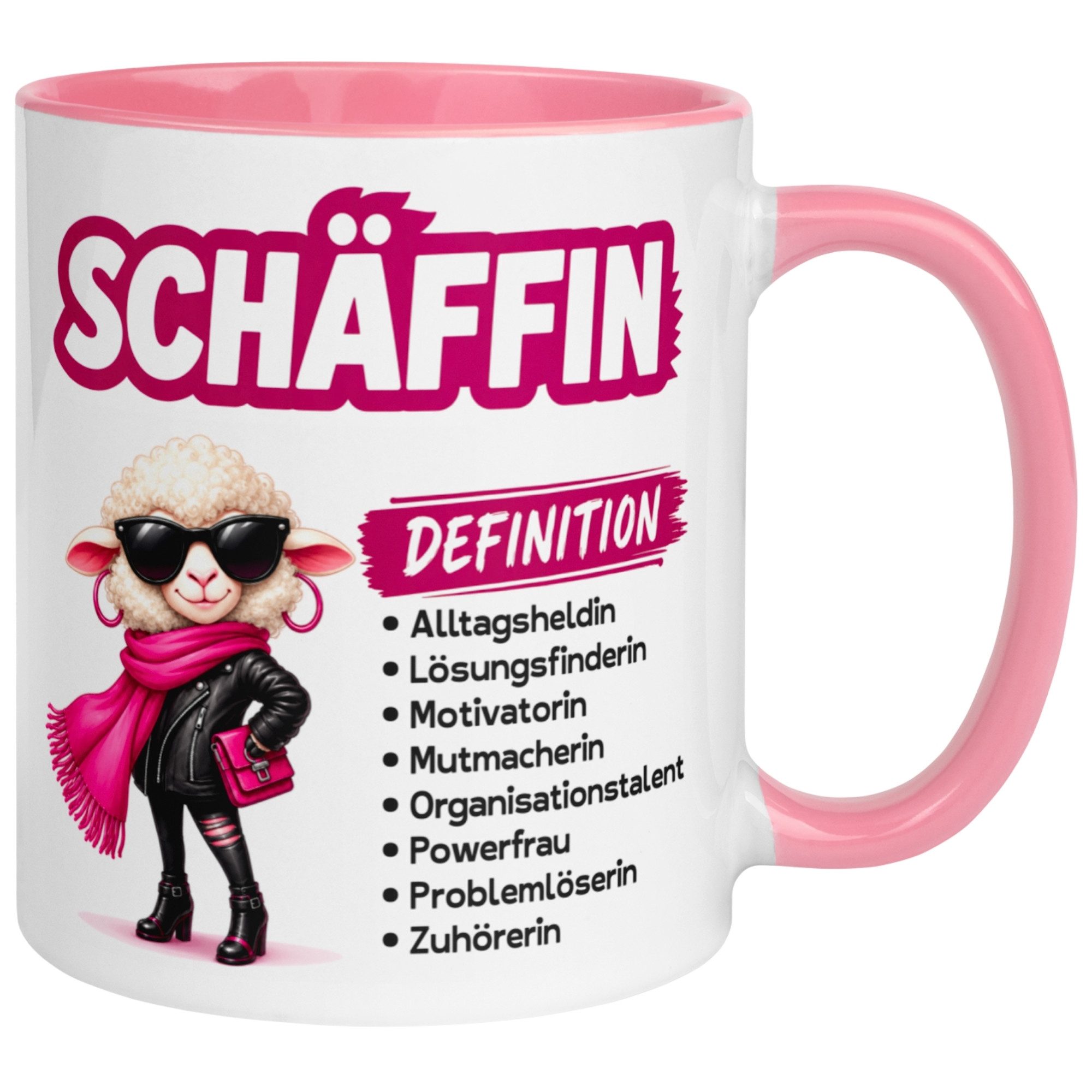 Momentals Tasse Chefin – „Schäffin - Definition“ – Geschenk Becher Chefin, Gratis Versand · Links-&Rechtshänder · Spülmaschinenfest