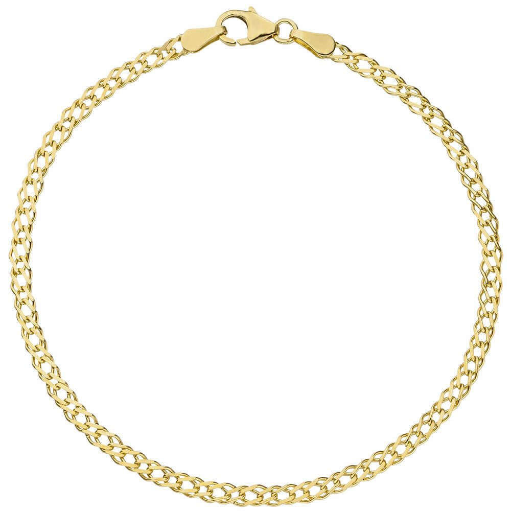 Goldarmband 2,7mm Zwillingspanzerarmband aus 333 Gelbgold 19cm