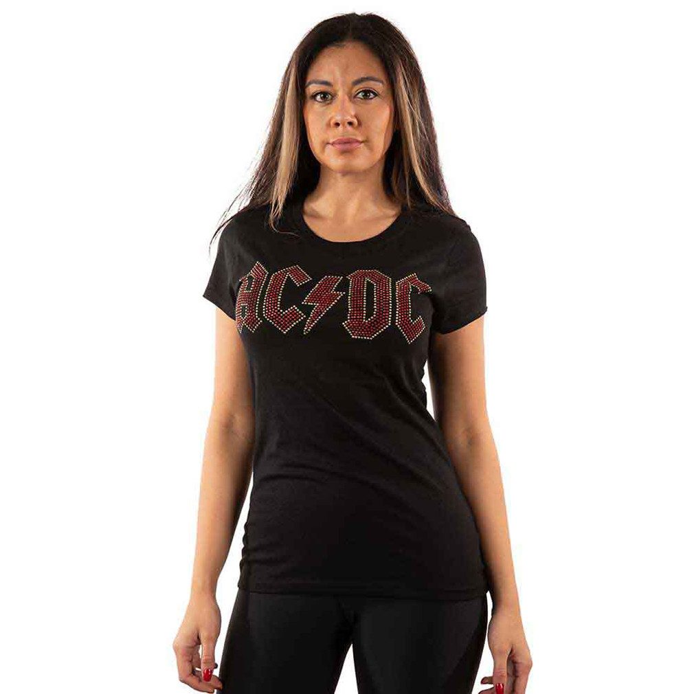 AC/DC T-Shirt Embellished Logo Slim Fit