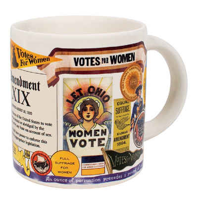 The Unemployed Philosophers Guild Becher 19TH Amendment Kaffeebecher Frauenwahlrecht, Keramik, mehrfarbig, für ca. 350 ml