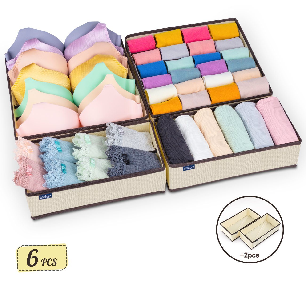 Homewit Aufbewahrungsbox Aufbewahrungsboxen Stoffbox für Schrank, günstig online kaufen