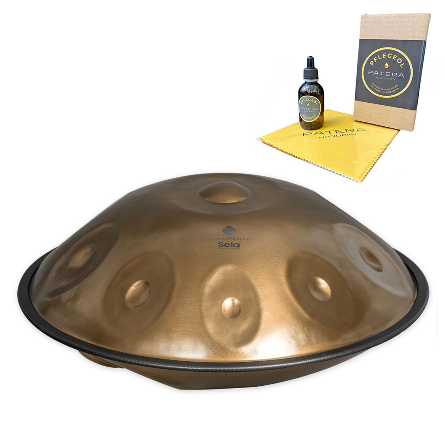 Sela Handpan Sela Handpan SEHP330 Harmony D-Kurd mit Pflegemittel,Vorteils-Set mit Pflegemittel, 1-St., Handpan D-Kurd, Vorteils-Set mit Pflegemittel