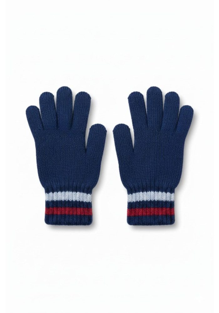 herémood Strickhandschuhe Kinder Strickhandschuhe Winter Acryl Warm Dunkelblau Jungen Mädchen (Kinderhandschuhe gestrickt – Mädchen Jungen Winter, 2-St., Weiche warme Acryl Handschuhe – Schule Freizeit Outdoor) Elastisch, pflegeleicht & bequem – unisex Kinder Strickhandschuhe