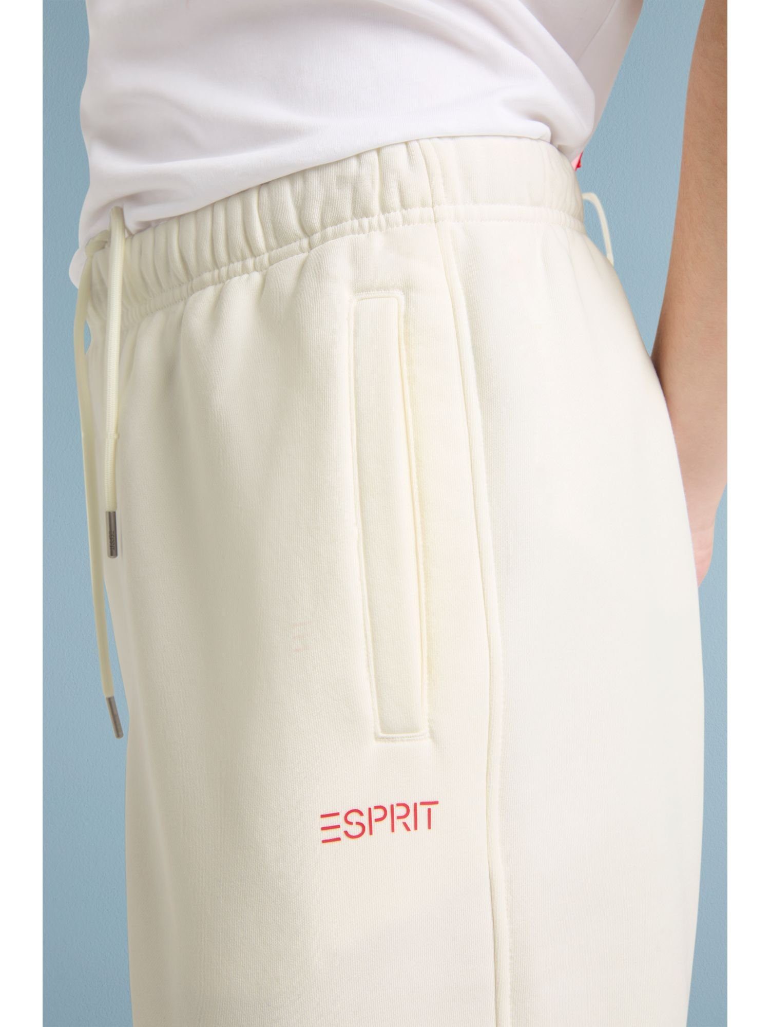 Baumwollfleece Jogginghose WHITE Logo-Sweathose Esprit aus OFF Unisex