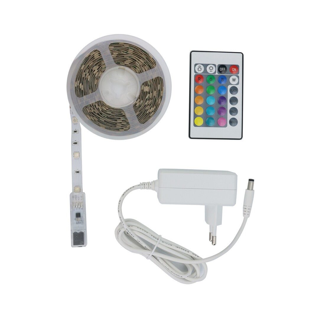 Rabalux LED Lichtleiste "Strip" 12V, rgb, Länge: 2, weiß, 19W, L2mm, dimmbar Dimmart: mit Fernbedienung, RGB