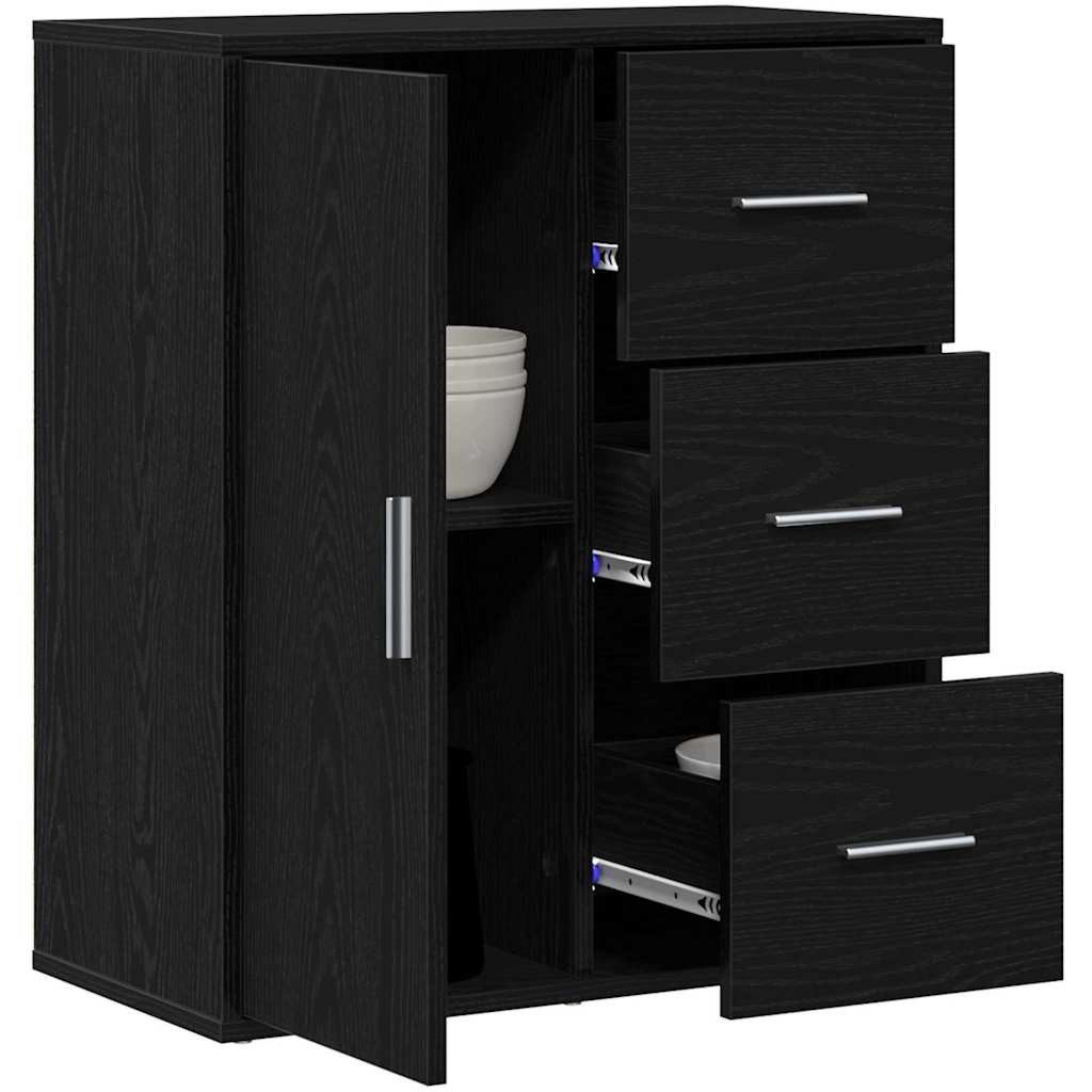 vidaXL Sideboard Sideboard Schwarz Eichen-Optik 60 x 31 x 70 cm Holzwerksto günstig online kaufen