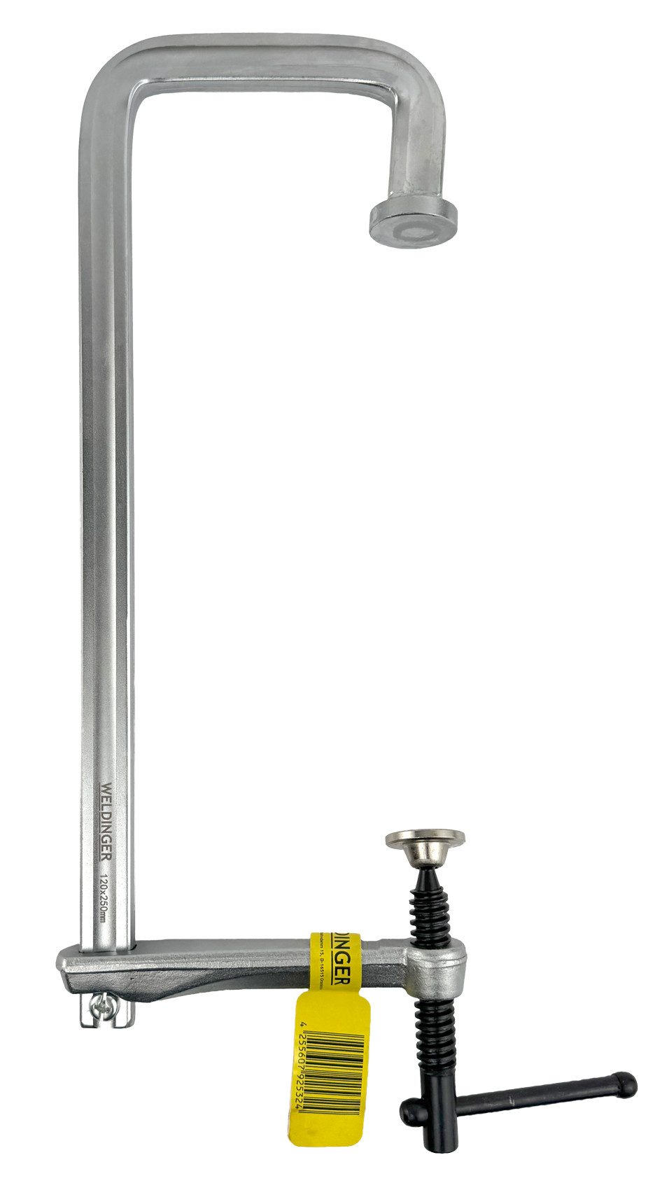 WELDINGER Schraubzwinge Ganzstahl-Schraubzwinge U-Form 120x250 mm für T- und Doppel-T-Profile, (1 St), U-Form 120x250 mm