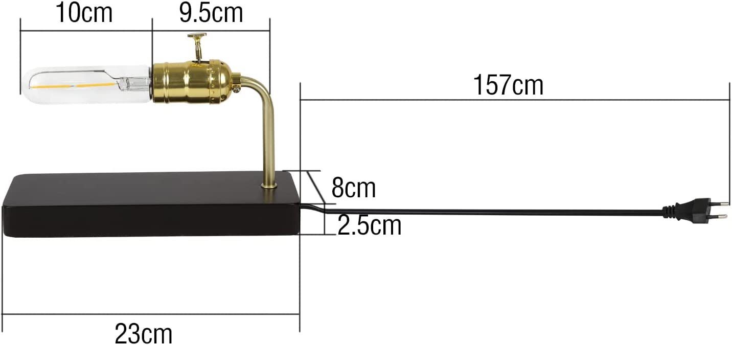 wechselbar Industrie Nachttischlampe LED Steampunk Holz Metall Nettlife mit Schalter, E27 aus antik