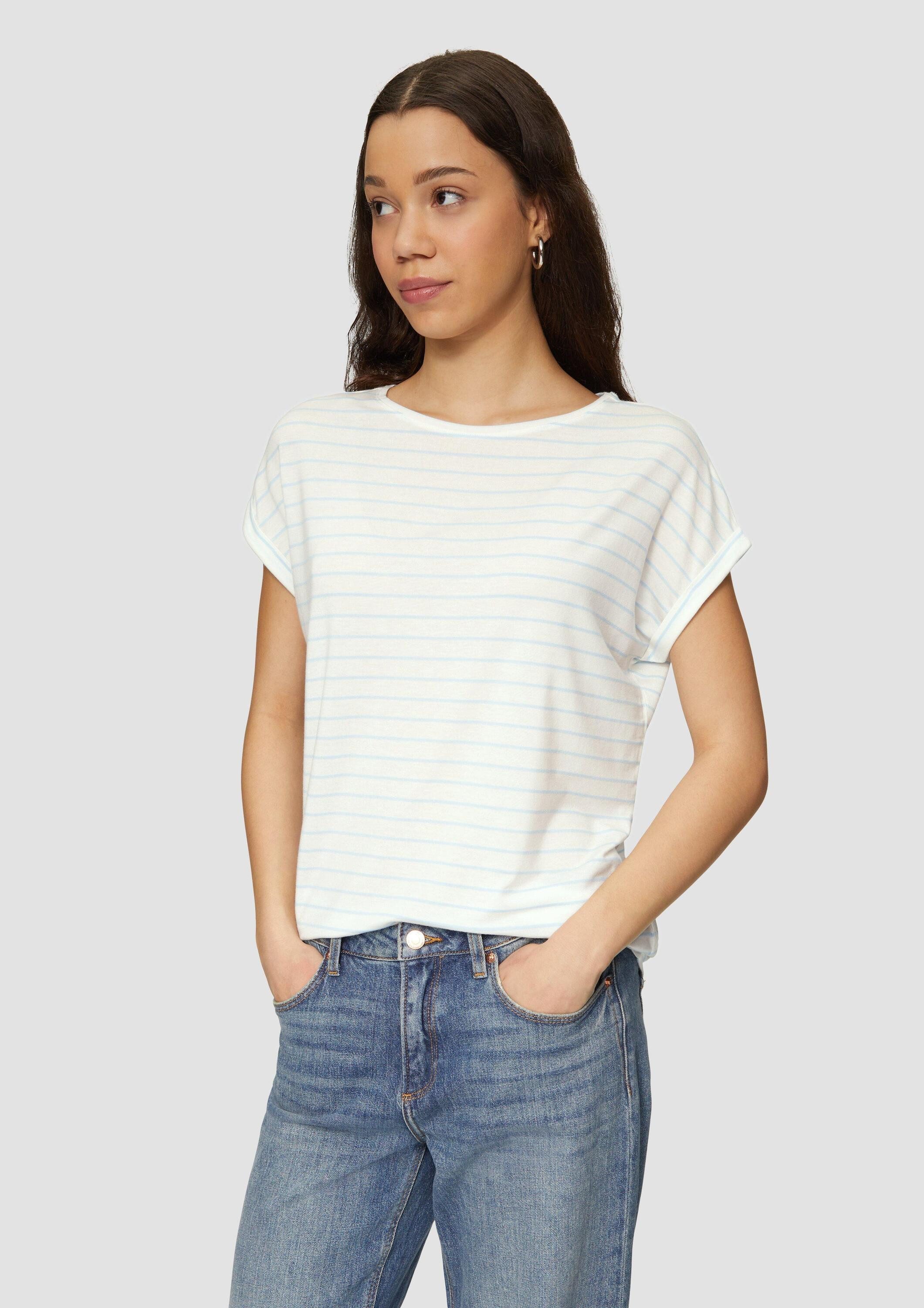 QS Kurzarmshirt T-Shirt T-Shirt aus Lyocellmix