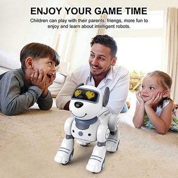 Gontence Robotertier Intelligenter Stunt-Roboter,Neue cool Roboterhund-Begleitenspielzeug, programmierbarer Roboter-Welpe,intelligenter interaktiver Spielzeug