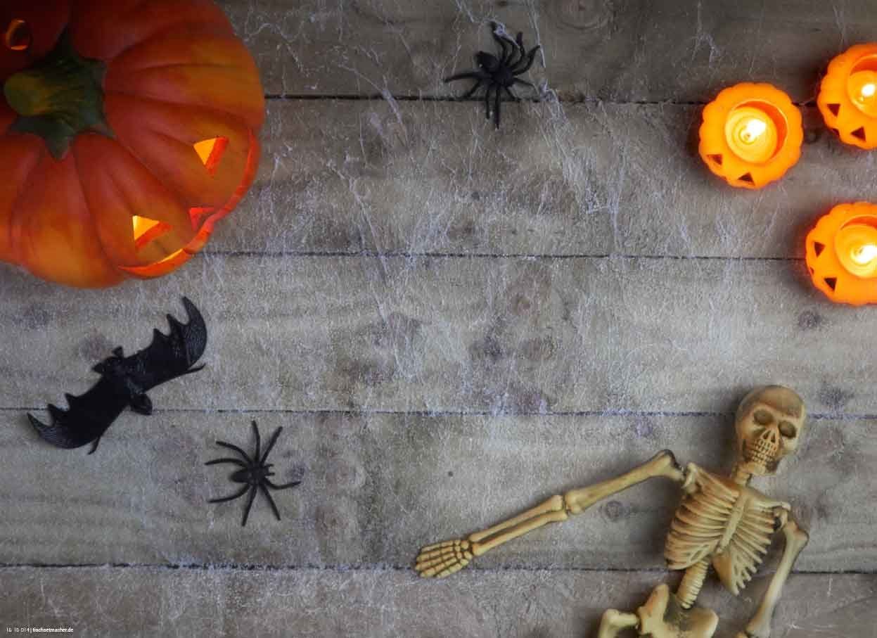 Platzset, Tischsets I Platzsets - Halloween Skelett und Kürbis - 12 Stück  aus hochwertigem Papier 44 x 32 cm, Tischsetmacher, (12-St)