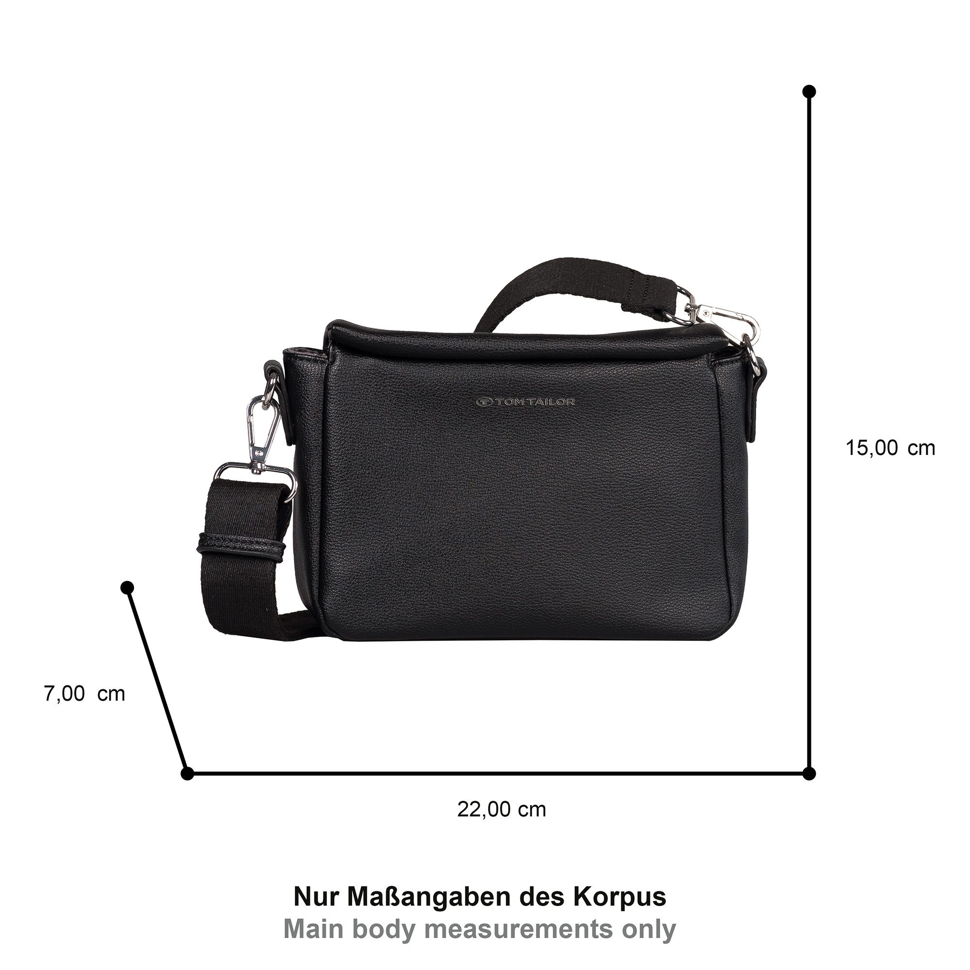 TOM TAILOR Umhängetasche Rella, aus fein genarbtem Material mit farblich passendem Gewebeband