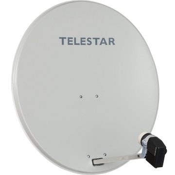 TELESTAR DIGIRAPID 80 4 Teilnehmer Alu Sat-Antenne mit QUAD LNB SAT-Antenne (80 cm, Aluminium, vormontierter Schnellmontage-Masthalterung)