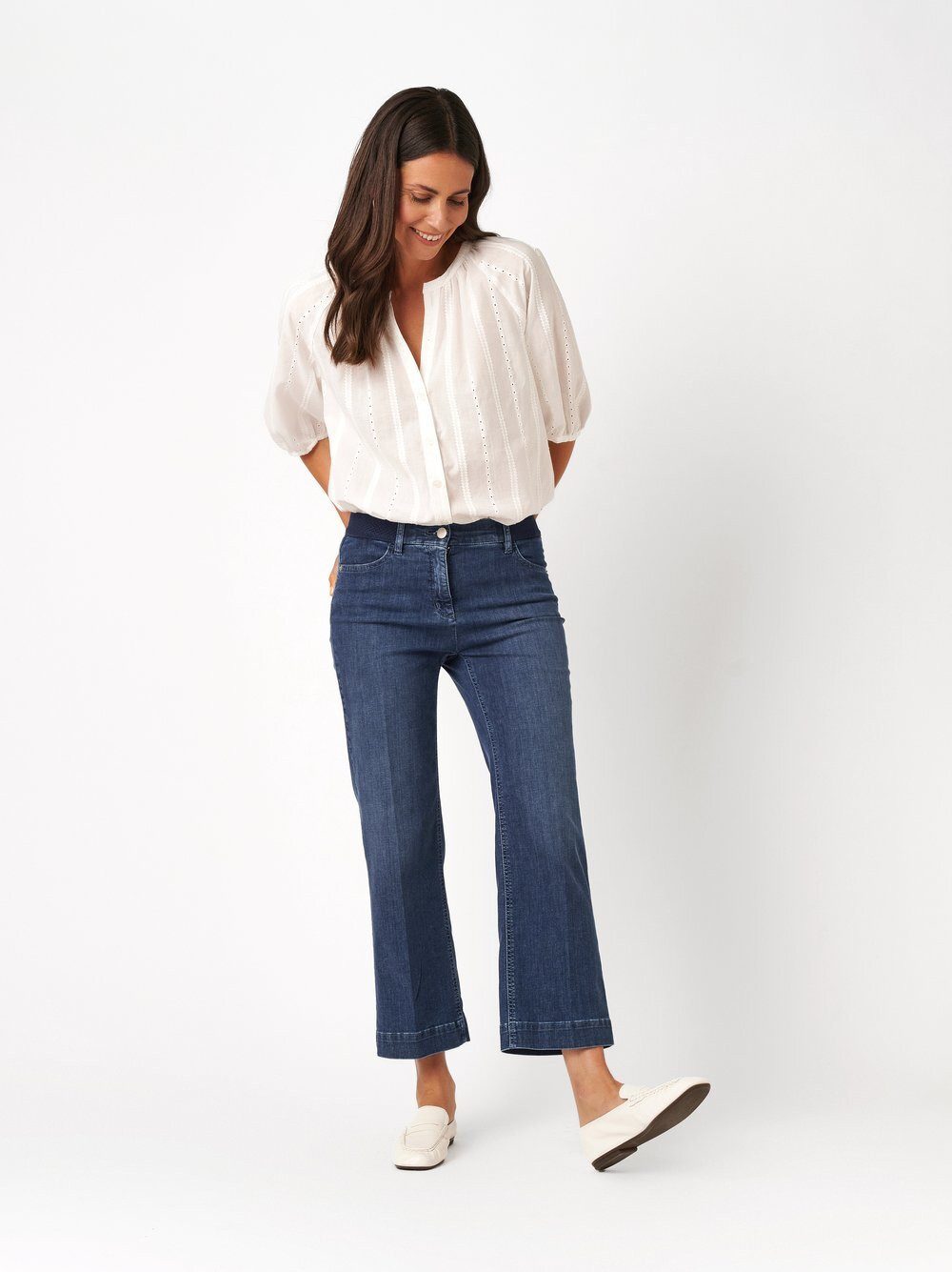 TONI Weite Jeans Jenny 7/8 mit sportivem Gummibund