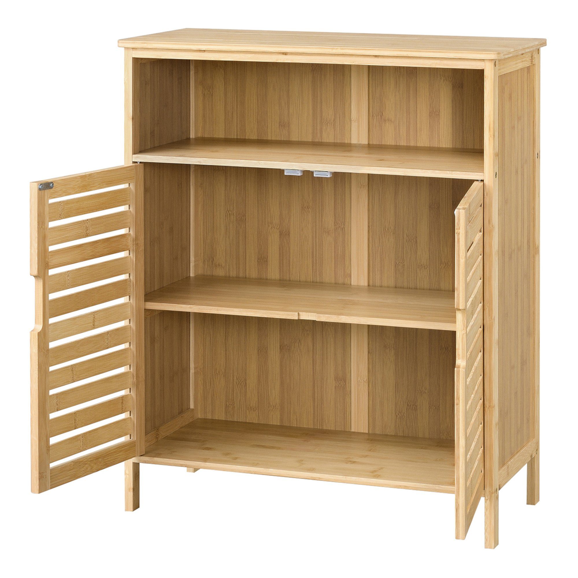 en.casa Midischrank »Eslöv« Badezimmerschrank 81x65,5x31cm Bambus – Bild 5 von 5