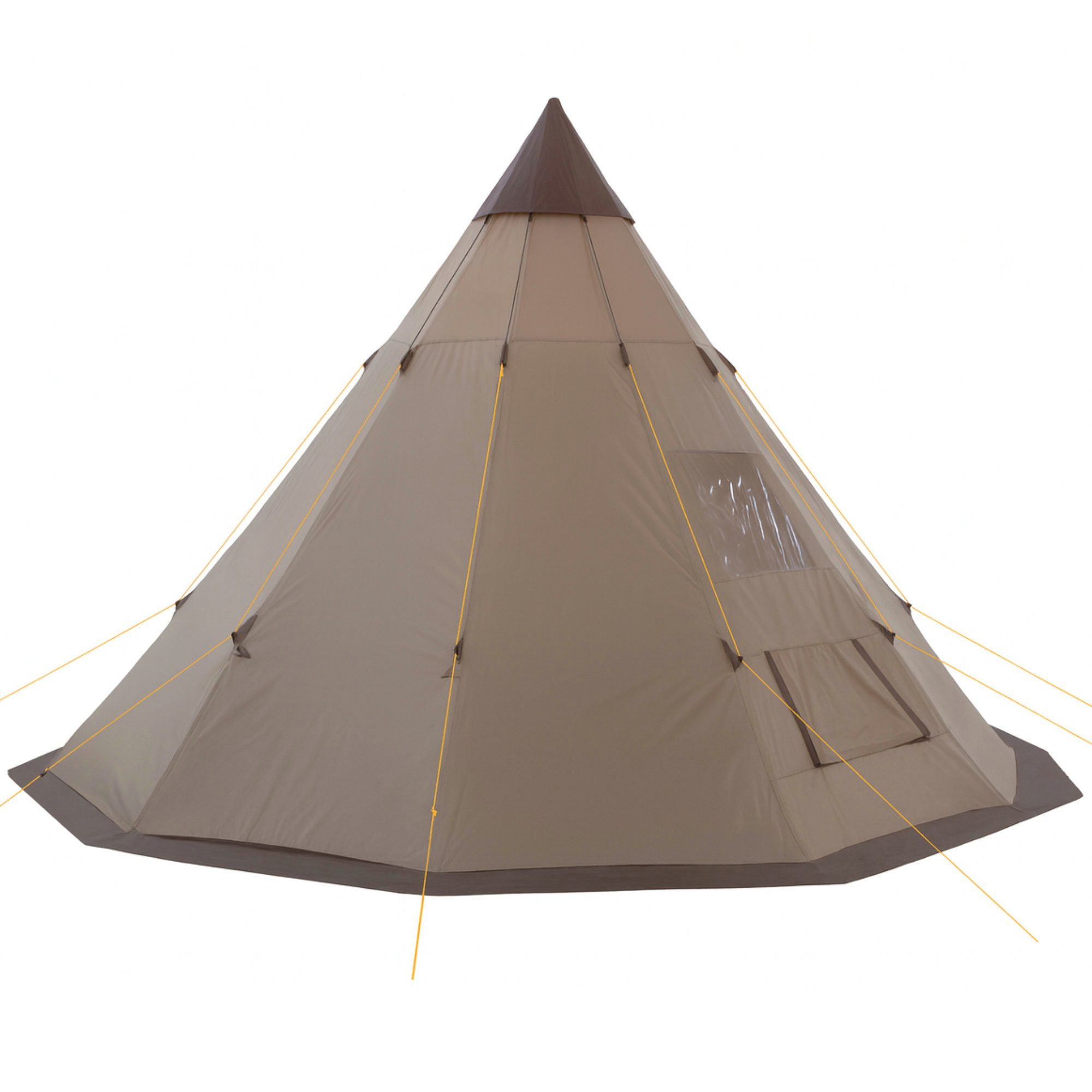 CampFeuer Tipi-Zelt Tipi Zelt Spirit für 4 Personen, 3000 mm Wassersäule, Braun, Kegelzelt, Personen: 4