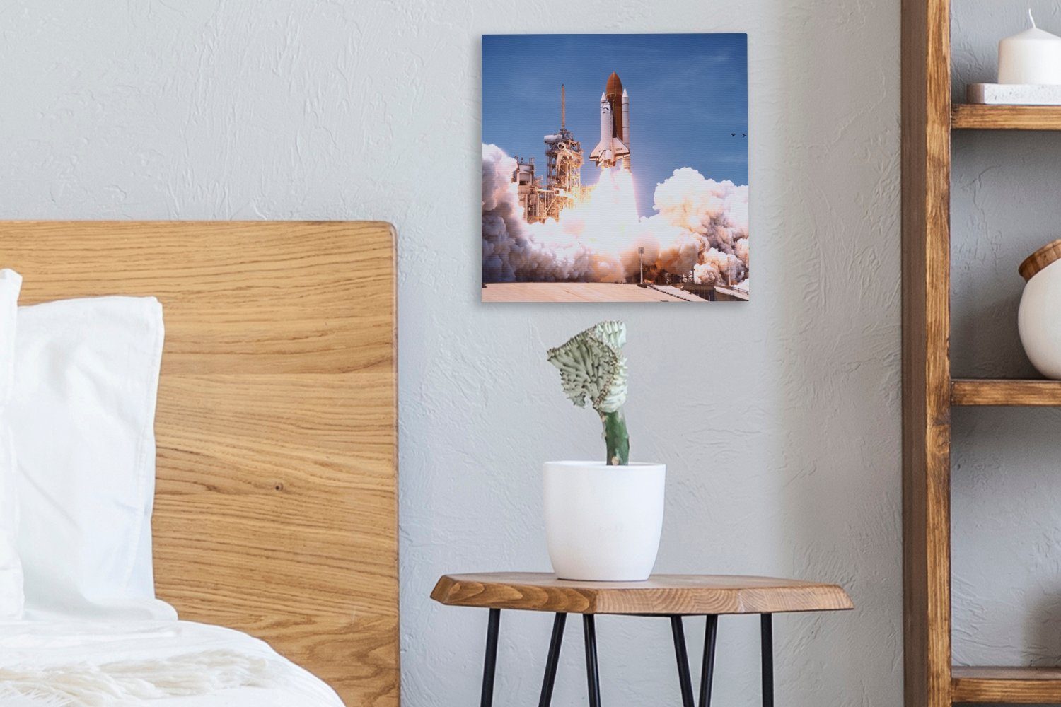 St), Bilder Raumfähre, OneMillionCanvasses® Leinwandbild Der Schlafzimmer Wohnzimmer Start für Leinwand (1 einer