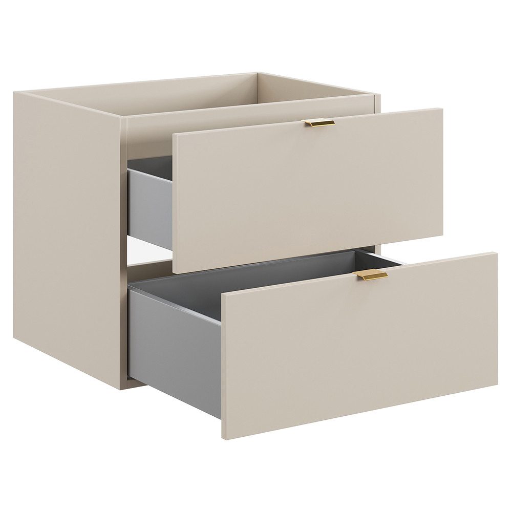 Lomadox Waschbeckenschrank DURANGO-56 Waschtischunterschrank, 60cm, kaschmir, 2 Schubladen – Bild 4 von 5