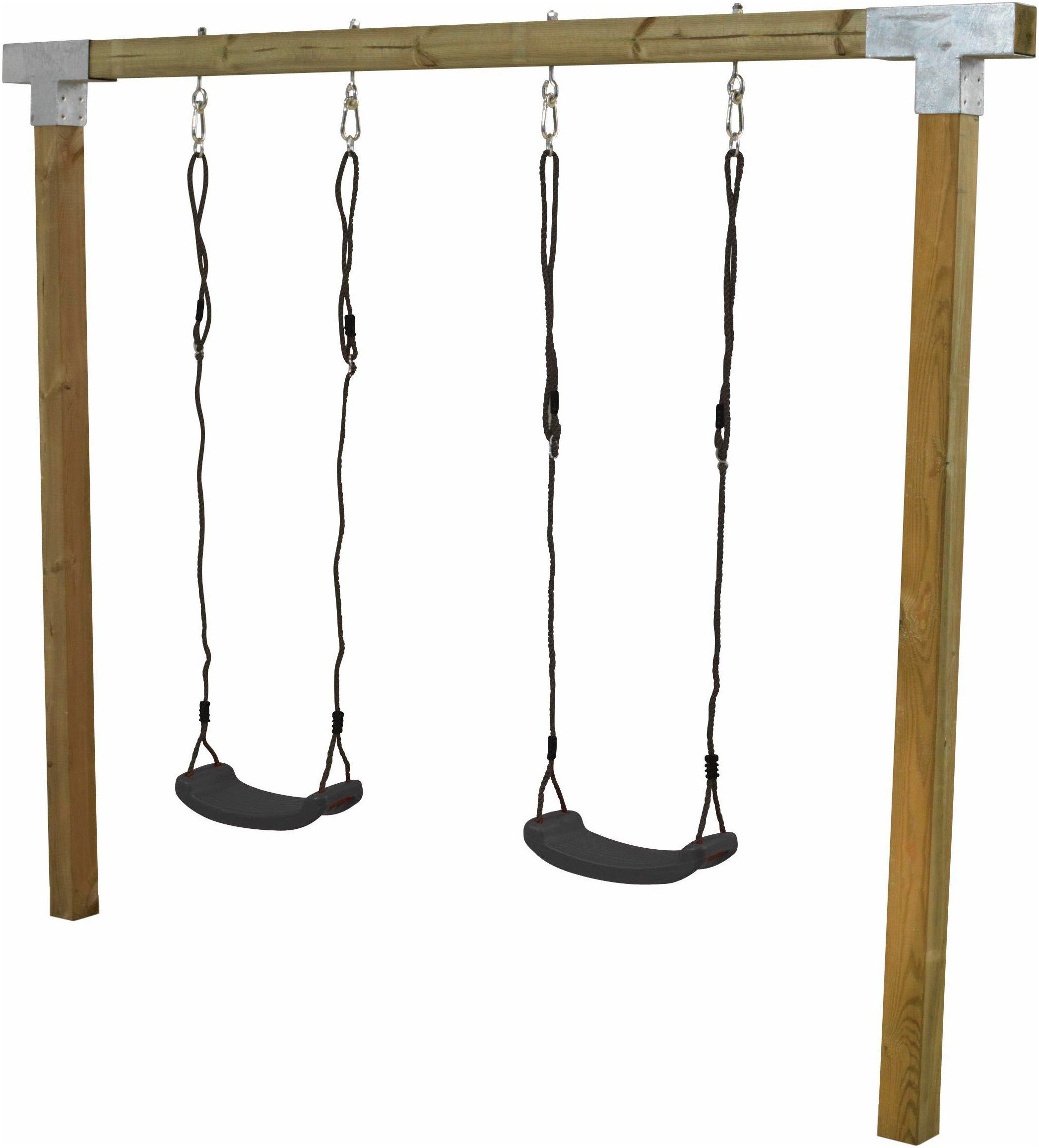 PLUS Doppelschaukel Cubic, grün inkl. 2 Schaukelsize, grau-schwarz, Made in Europe, FSC® - schützt Wald