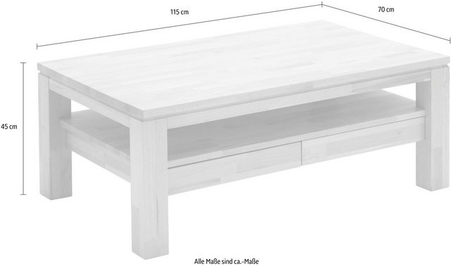 MCA furniture Couchtisch, Couchtisch Massivholz mit Schubladen  - Onlineshop Otto