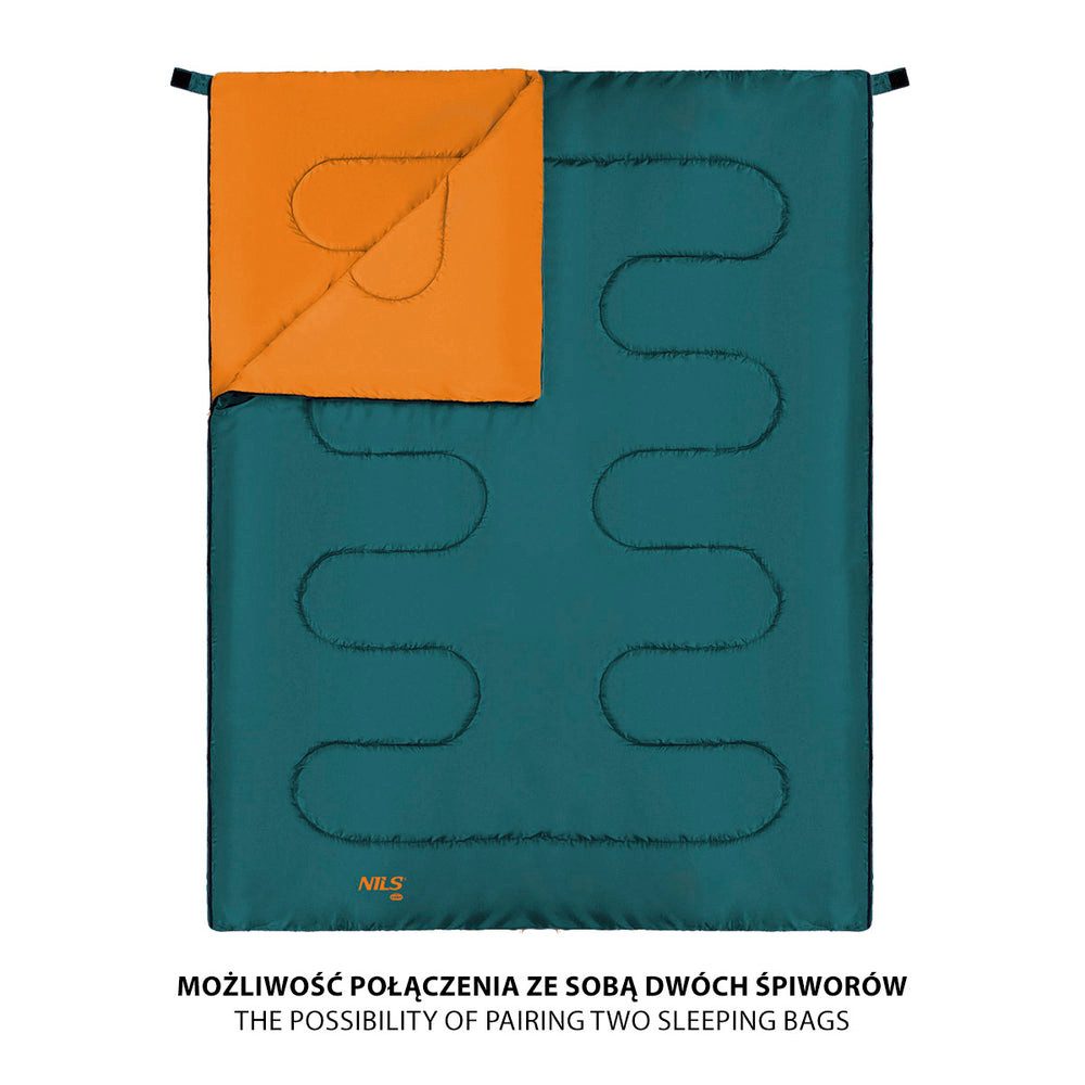NILS CAMP Schlafsack Deckenschlafsack Campingschlafsack (Spar-Set, 1 tlg., 190 x 75 cm koppelbar), koppelbar, feuchtigkeitsabweisend, als Decke nutzbar