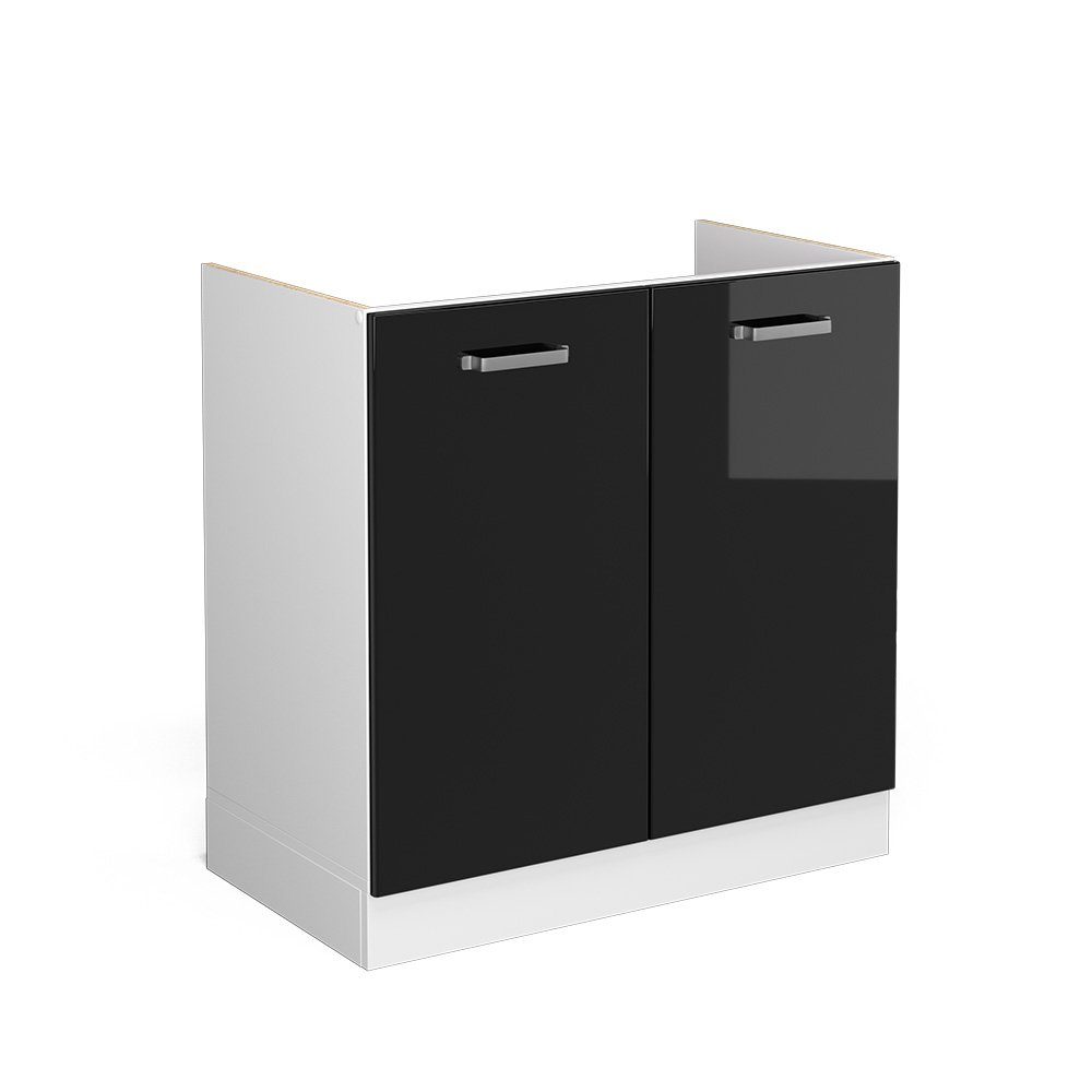 Vicco Schranksystem R-Line, Schwarz Hochglanz/Weiß, 80 günstig online kaufen
