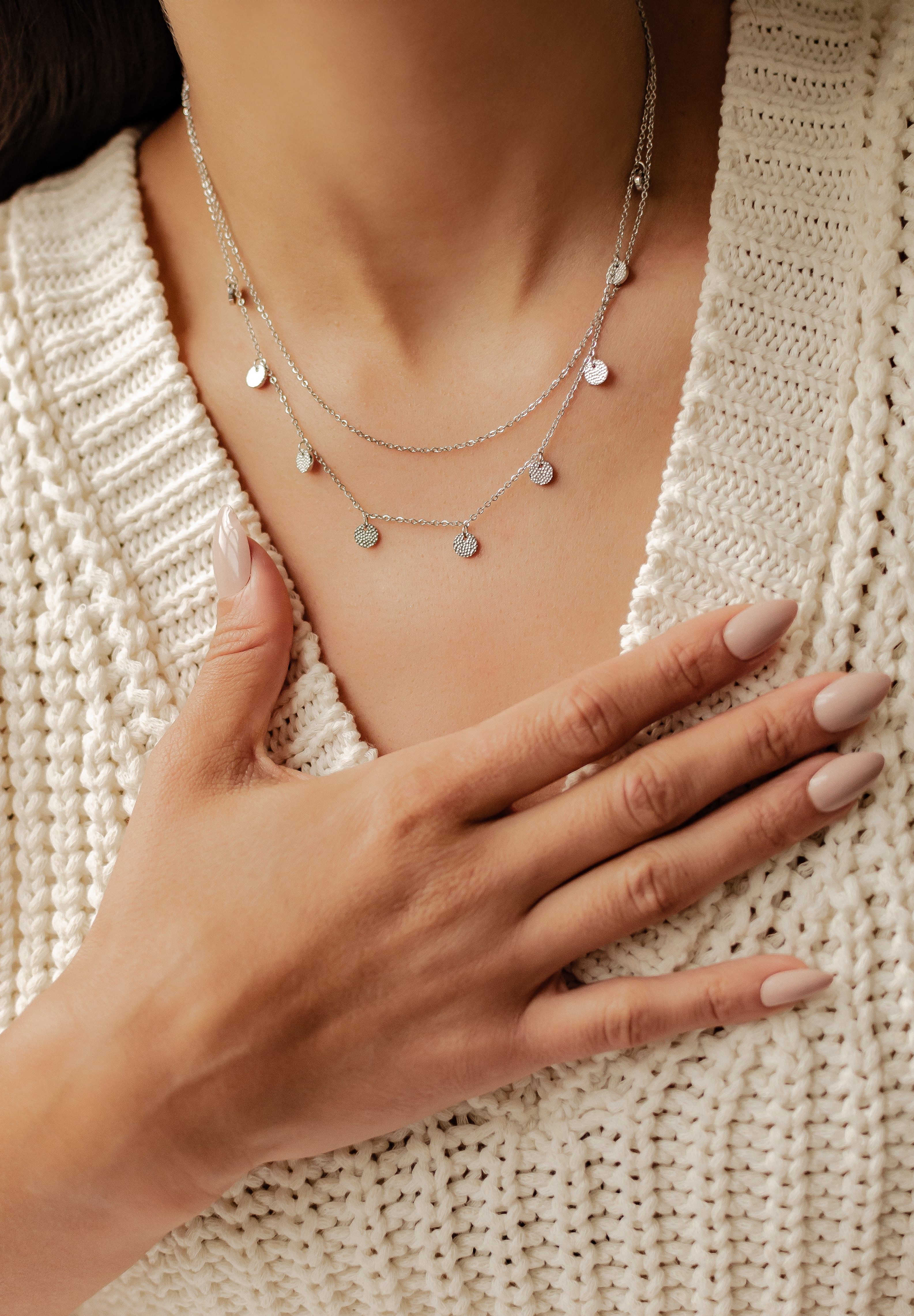 Hey Happiness Edelstahlkette Damen mehrreihig, Layer günstig online kaufen