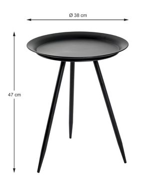 HAKU Beistelltisch HAKU Möbel Beistelltisch - schwarz-matt - H. 47cm
