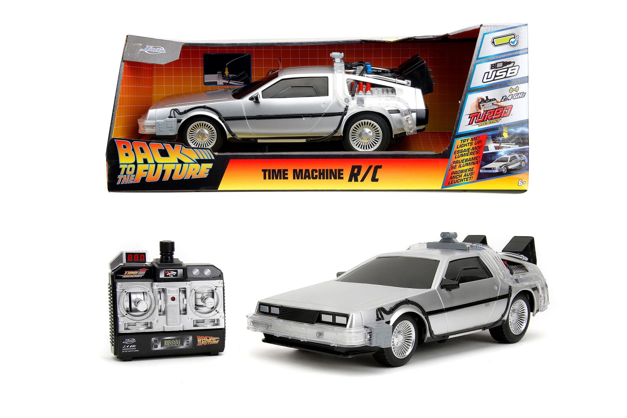 JADA Modellauto Jada Back to the Future RC Time Machine 1:16 Modellauto