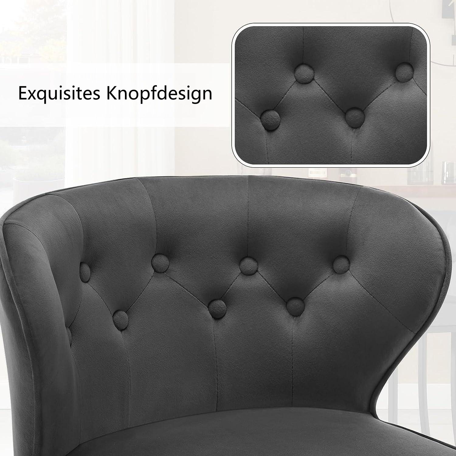 Woltu Barhocker (6 St., 6er), Barstühle,Samtbezug aus Metall