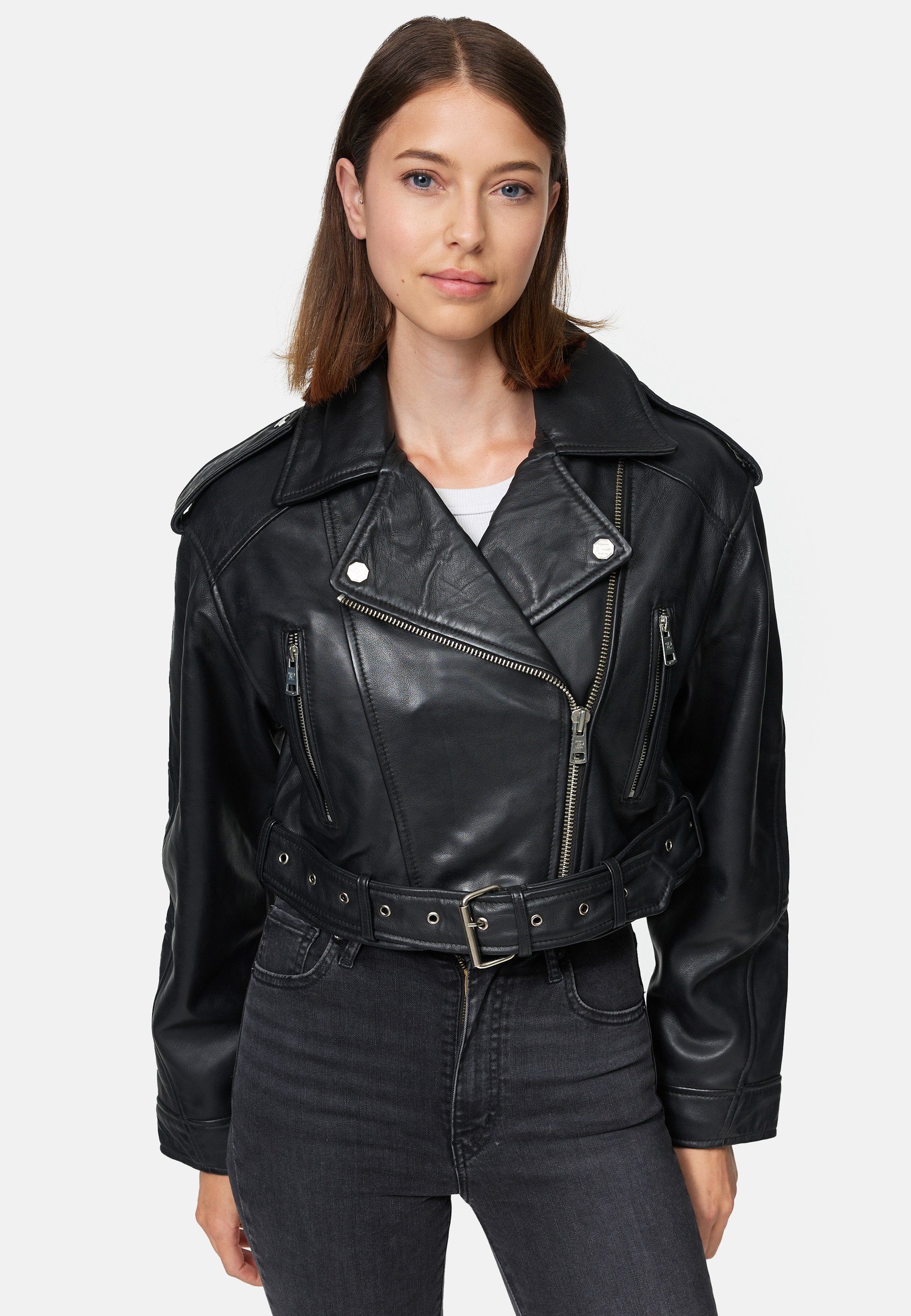 trueprodigy Lederjacke Rosa Oversize Bikerjacke mit günstig online kaufen