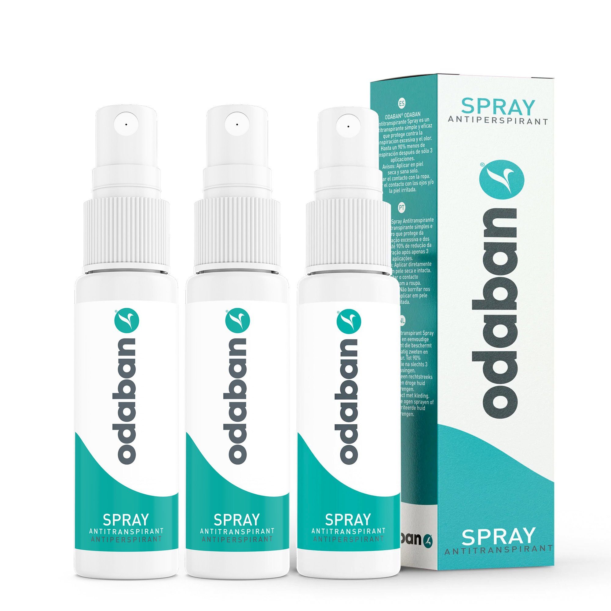 Odaban Deo-Pumpspray ODABAN Antitranspirant Deo Spray gg. starkes Schwitzen +Langzeitschutz, 3-tlg., Langzeitschutz gegen Schwitzen - Parfümfrei - keine Deoflecken