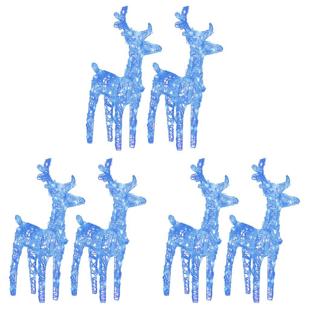 vidaXL Weihnachtsfigur LED-Rentiere 6 Stk. Blau 240 LEDs Acryl (6 St)
