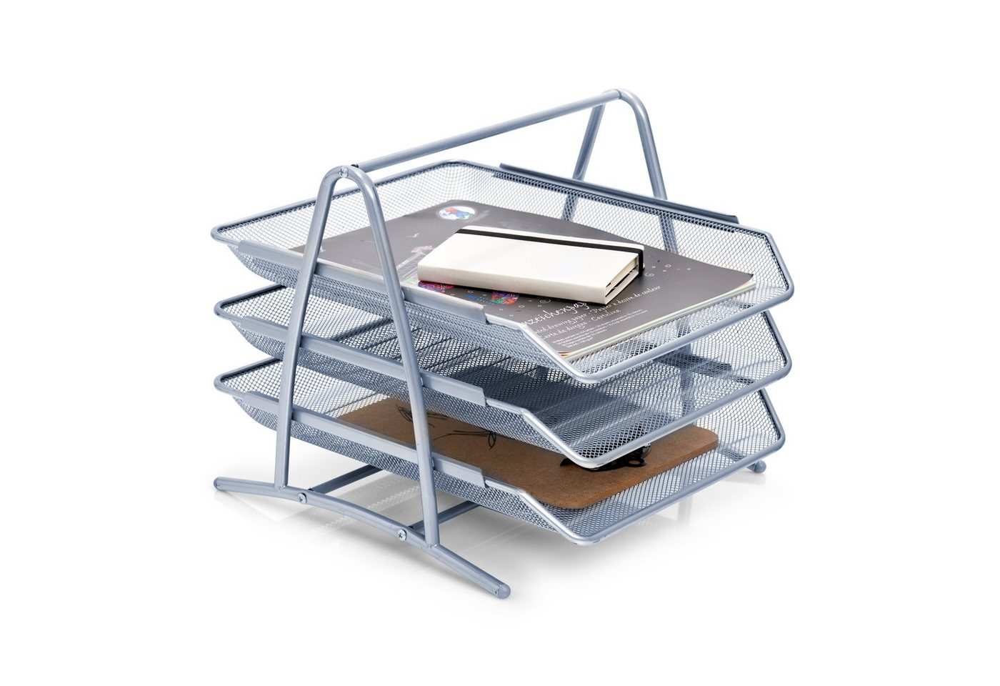 Thumbnail - Zeller Present Briefablage Dokumentenablage, Mesh, Metall, silber, 35,5 x 29,5 x 27 cm