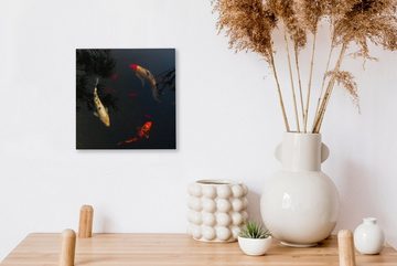 OneMillionCanvasses® Leinwandbild Eine Gruppe von Koi-Karpfen, die im Kreis schwimmen, (1 St), Leinwand Bilder für Wohnzimmer Schlafzimmer