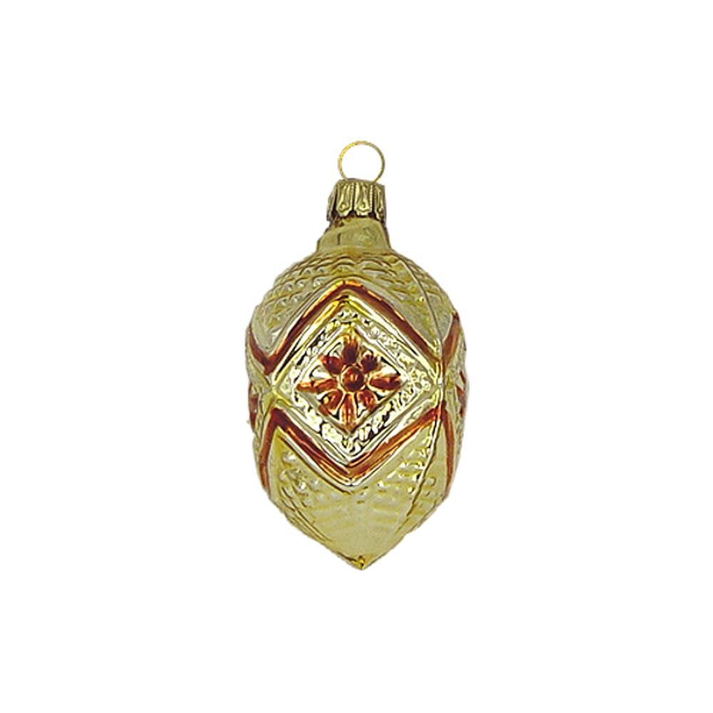 Haberland Glasschmuck 6 Ornamentei Lauschaer Glas Lauscha cm Christbaumschmuck gold