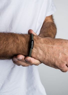 Akitsune Armband Portus Nylonarmband Mattschwarz - Schwarz-Gelb 18cm