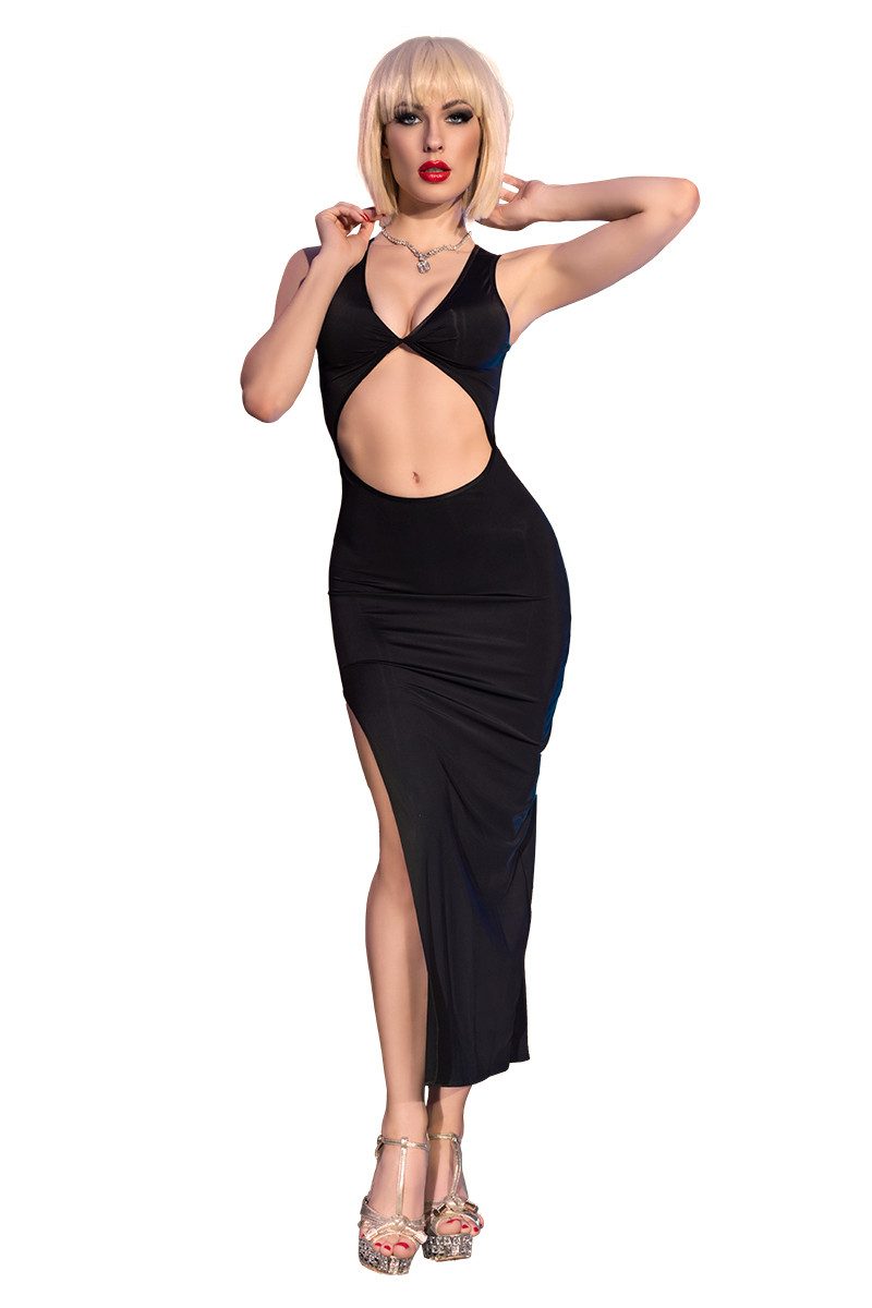 Partykleid Chilirose Langes Kleid CR4445 schwarz - (L/XL,S/M)