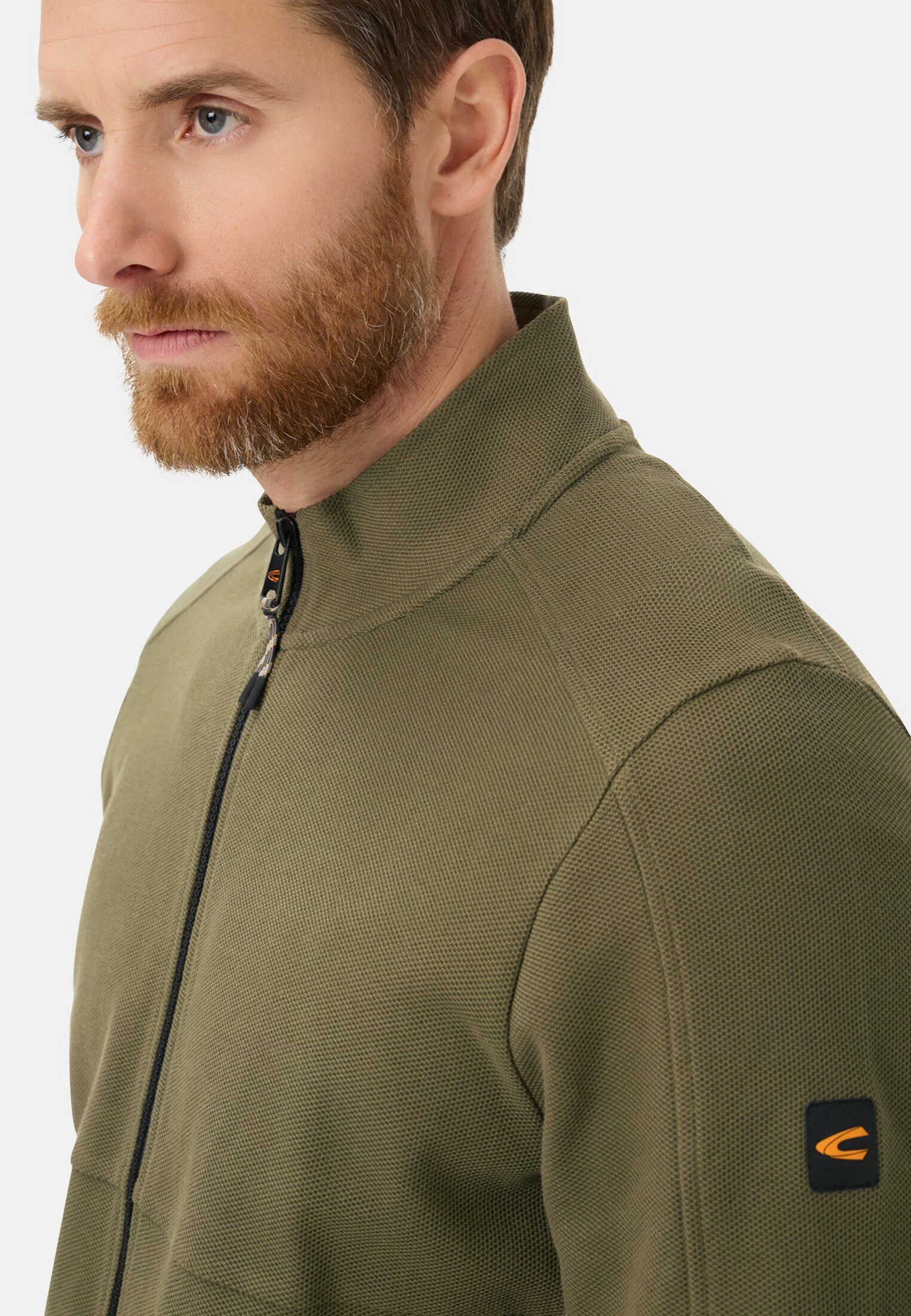 camel active Sweatjacke mit verstellbarem Tunnelzug Langarm