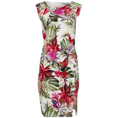 Passioni Midikleid Elegantes Kleid mit tropischen Druck mit Blumendruck