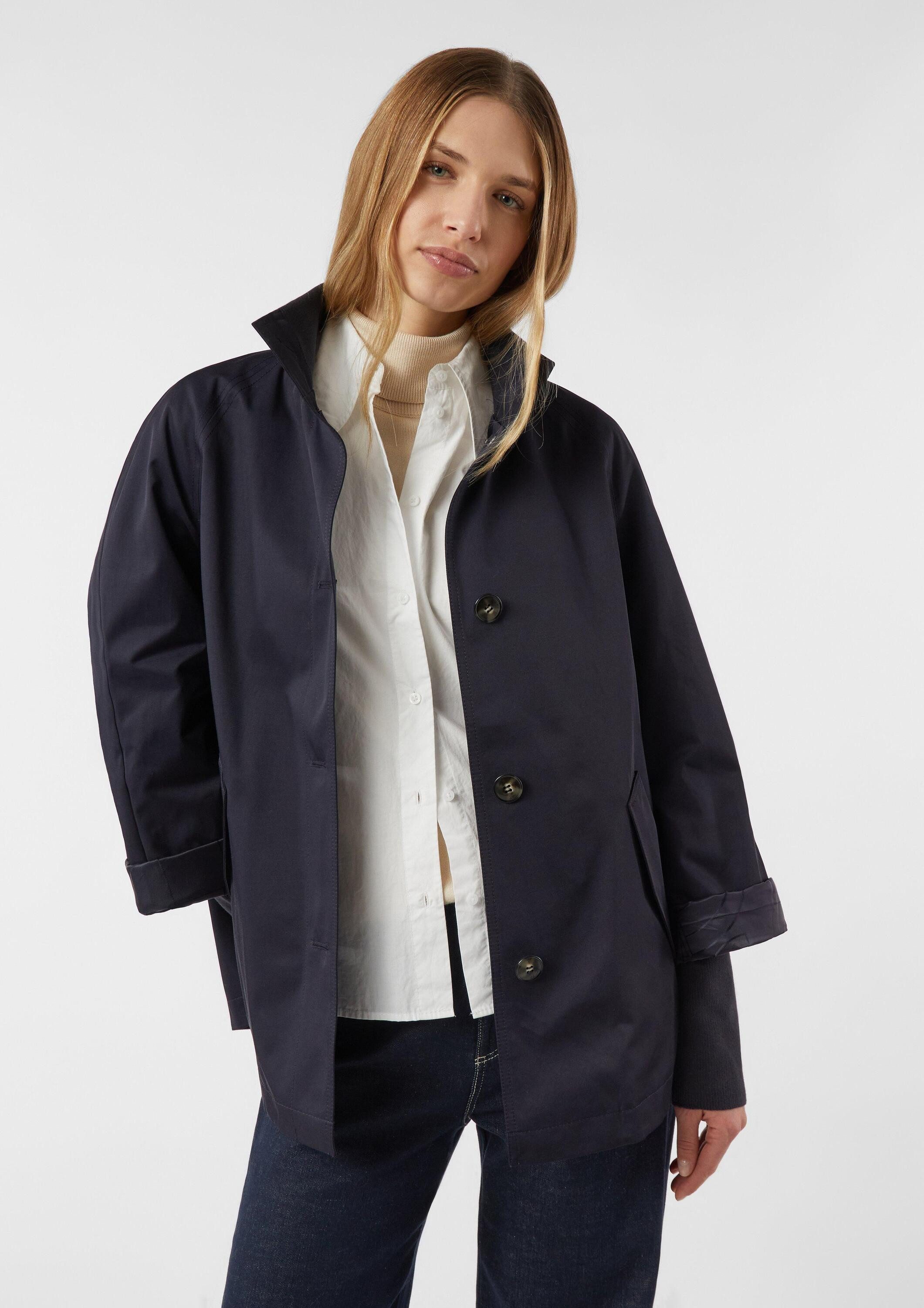 comma Funktionsjacke Outdoor-Jacke Cape-Jacke mit Stehkragen und Rippbündchen