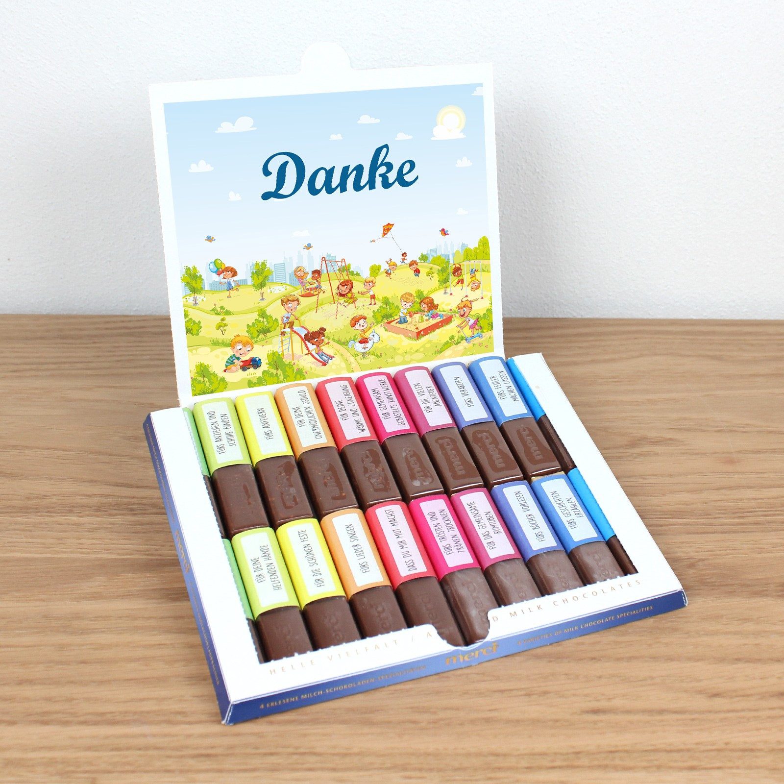 nikima Packpapier AUFKLEBER SET - Merci Danke Kinder Abschiedsgeschenk Kita Erzieher