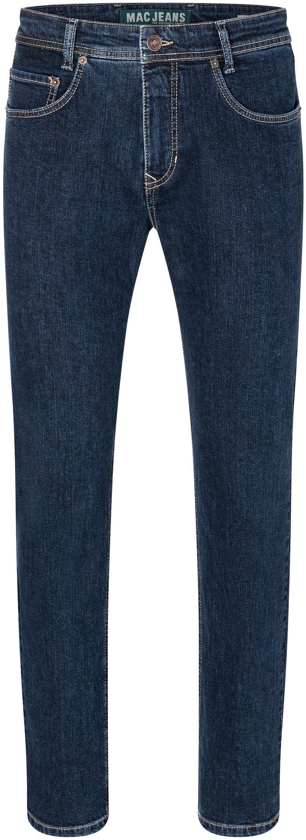 Optik, stonewash Stretch blue Arne in Straight-Jeans gepflegter mit MAC