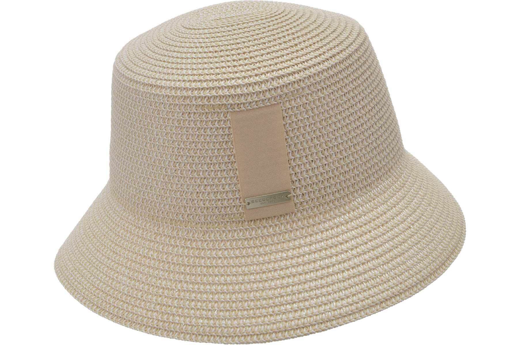 Seeberger Strohhut Papierstroh Mix Fischerhut mit Ripsband Garnitur 55513-2