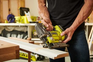 Ryobi Akku-Stichsäge ONE+ 18 V, R18JS7-0, ohne Akku & Ladegerät, Pendelhubstichsäge, Schnitte in Holz bis 135mm,in Aluminium bis 20mm & in Stahl bis 10 mm